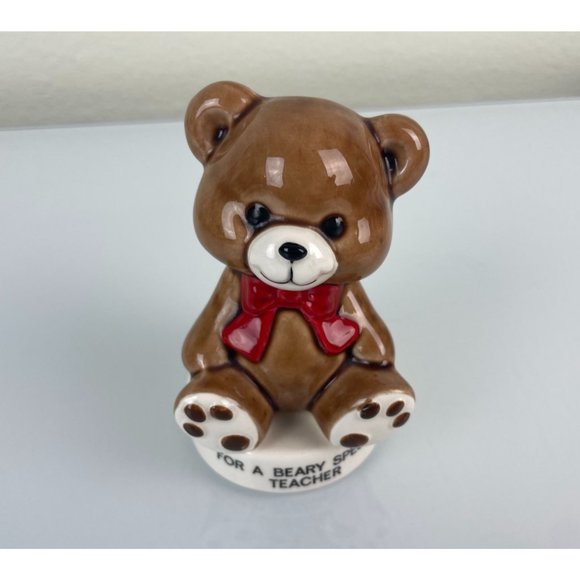 Norcrest Japan 1985 HB699 For A Bear Special Teacher Planter Pencil Holder Gift - Picture 3 of 9